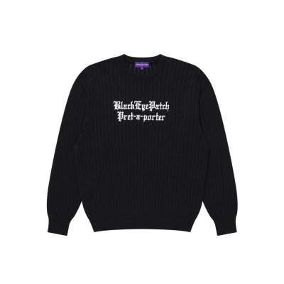 画像1: BLACK EYE PATCH (PRET-A-PORTER KNIT CREW SWEATER) BLACK