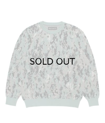画像1: WACKO MARIA (DIGITALCAMO JACQUARD SWEATER) GREEN