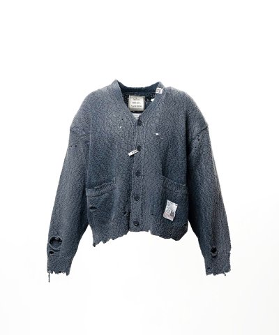 画像1: Maison MIHARA YASUHIRO (Sun Faded Like Knit Cardigan) BLACK