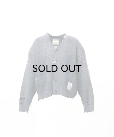 画像1: Maison MIHARA YASUHIRO (Sun Faded Like Knit Cardigan) BLACK