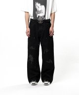 KAMIYA (BORO Duck Painter Pants) BLACK