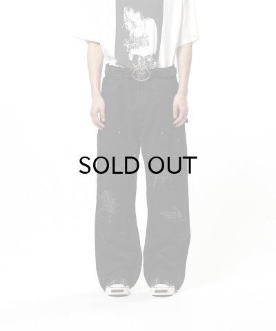 画像1: KAMIYA (BORO Duck Painter Pants) BLACK