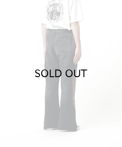 画像2: KAMIYA ("CRAYON FLAME" Distressed Bootcut Sweat Pants) BLACK