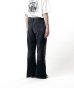 画像2: KAMIYA ("CRAYON FLAME" Distressed Bootcut Sweat Pants) BLACK (2)