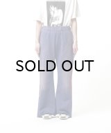 KAMIYA ("CRAYON FLAME" Distressed Bootcut Sweat Pants) NAVY