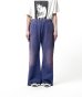 画像1: KAMIYA ("CRAYON FLAME" Distressed Bootcut Sweat Pants) NAVY (1)