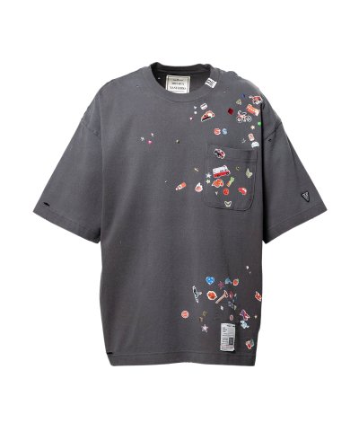 画像1: Maison MIHARA YASUHIRO (Kids Sticker Printed T-shirt) BLACK