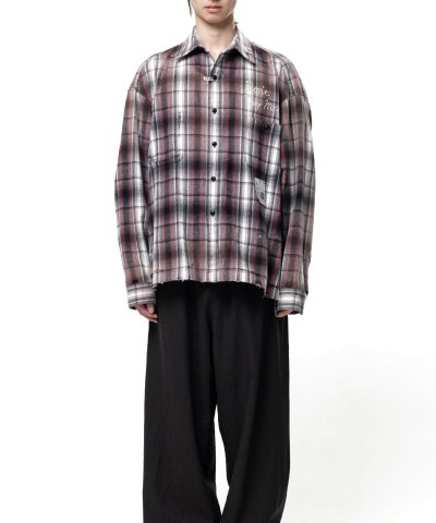 画像1: Maison MIHARA YASUHIRO (Vintage Like Check Shirt) BLACK