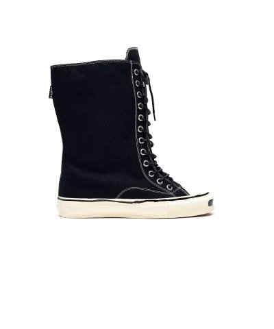画像2: KAMIYA ("Joey" Vulcanize Aged Sole Extra High-top Sneaker) BLACK