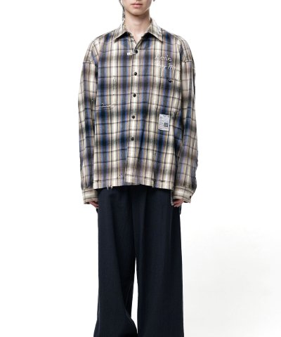 画像1: Maison MIHARA YASUHIRO (Vintage Like Check Shirt) BEIGE