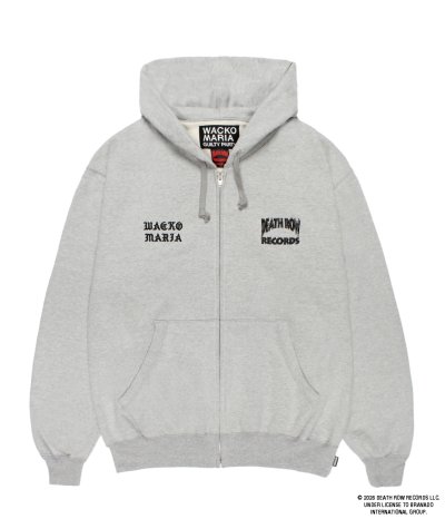 画像1: WACKO MARIA (DEATH ROW RECORD HEAVY WEIGHT FULL ZIP HOODED SWEAT SHIRT) GRAY