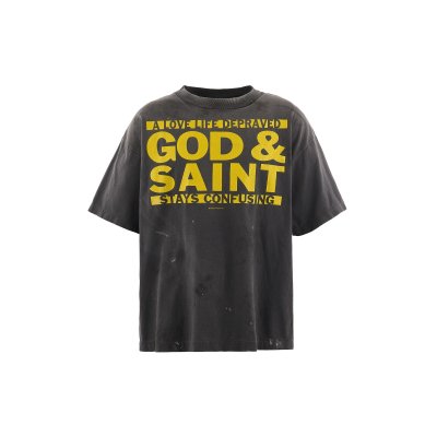 画像1: SAINT Mxxxxxx (SS T-SHIRT_GOD SAINT) BLACK