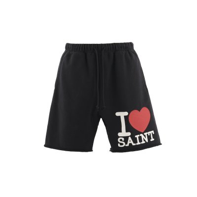 画像1: SAINT Mxxxxxx (SWEAT SHORTS_I LOVE SAINT) BLACK