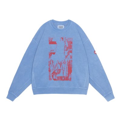 画像1: C.E (OVERDYE MD PLain Speech CREW NECK) BLUE