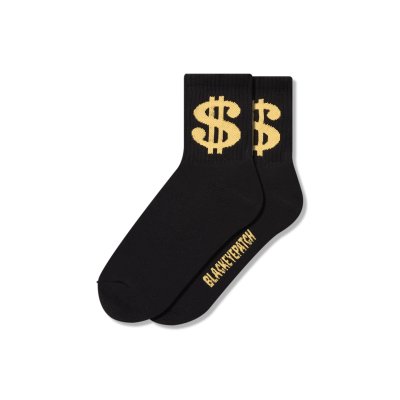 画像1: BLACK EYE PATCH (DOLLAR SIGN SOCKS) BLACK-YELLOW