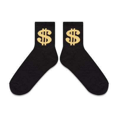 画像2: BLACK EYE PATCH (DOLLAR SIGN SOCKS) BLACK-YELLOW