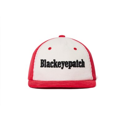 画像1: BLACK EYE PATCH (CIGAR SERIF CORDUROY CAP) WHITE-RED