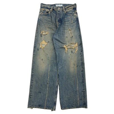 画像1: DAIRIKU (80YEAR DAMAGE WIDE DENIM PANTS) INDIGO