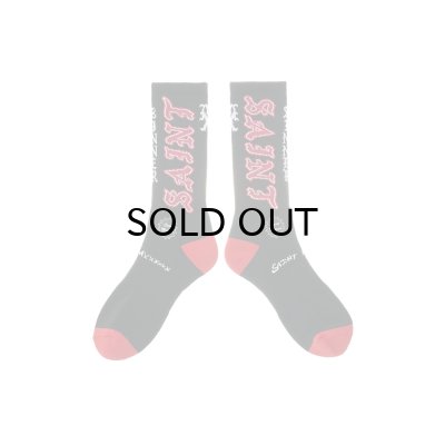 画像1: SAINT Mxxxxxx (SOCKS_SAINT) BLACK-RED