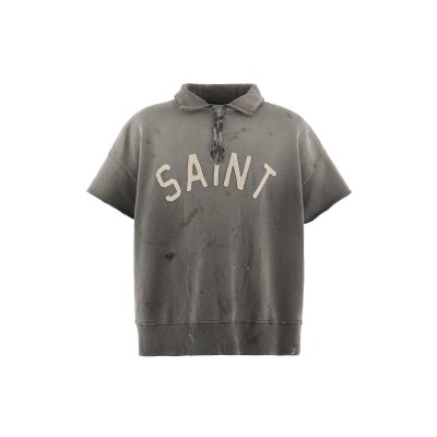 画像1: SAINT Mxxxxxx (SS HALF ZIP SWEAT_SAINT) CHARCOAL