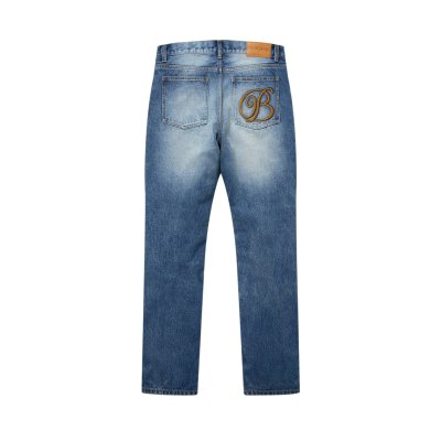 画像1: BLACK EYE PATCH (B EMBLEM SLIM FIT JEANS) INDIGO