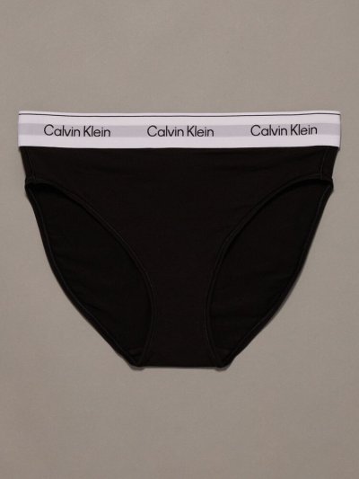 画像1: Calvin Klein (Icon Cotton Modal ハイウエストビキニショーツ) BLACK