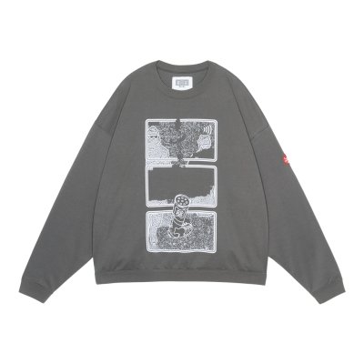 画像1: C.E (MD Clean Room LIGHT BIG CREW NECK) CHARCOAL