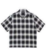 WACKO MARIA (OMBRE CHECK OPEN COLLAR SHIRT S/S TYPE-2) GRAY