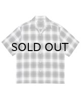 WACKO MARIA (OMBRE CHECK OPEN COLLAR SHIRT S/S TYPE-2) GRAY