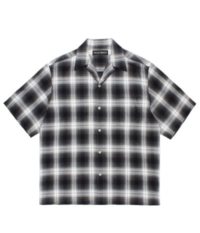 画像1: WACKO MARIA (OMBRE CHECK OPEN COLLAR SHIRT S/S TYPE-2) GRAY