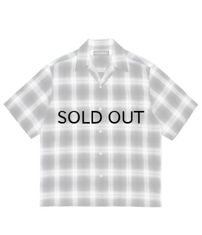 画像1: WACKO MARIA (OMBRE CHECK OPEN COLLAR SHIRT S/S TYPE-2) GRAY