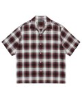 WACKO MARIA (OMBRE CHECK OPEN COLLAR SHIRT S/S TYPE-2) BROWN