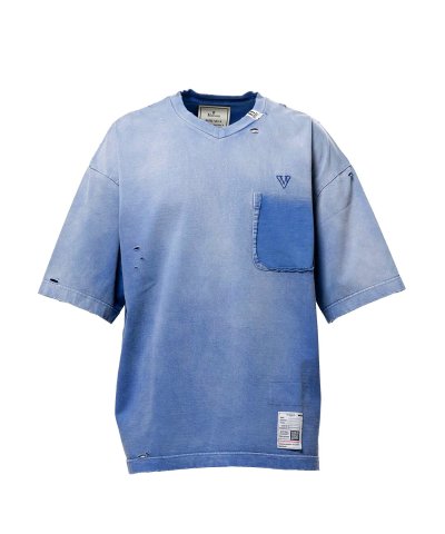画像1: Maison MIHARA YASUHIRO (Sun Faded Like V-neck T-shirt) NAVY