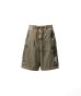 画像1: Maison MIHARA YASUHIRO (Cotton Satin Cargo Shorts) DK.GREEN (1)