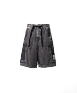 Maison MIHARA YASUHIRO (Cotton Satin Cargo Shorts) BLACK