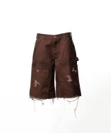 KAMIYA (BORO Duck Painter Bermuda Pants) BROWN