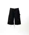 KAMIYA (BORO Duck Painter Bermuda Pants) BLACK