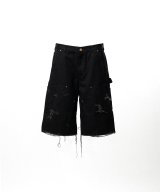 KAMIYA (BORO Duck Painter Bermuda Pants) BLACK