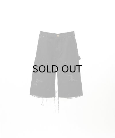 画像1: KAMIYA (BORO Duck Painter Bermuda Pants) BLACK
