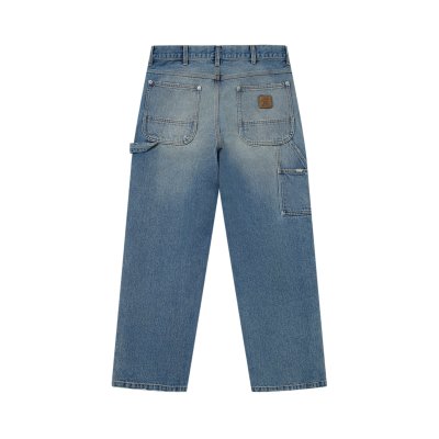 画像2: BLACK EYE PATCH (DOUBLE KNEE DAMAGED PAINTER PANTS) INDIGO
