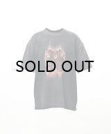 KAMIYA ("CRAYON FLAME" Distressed T-shirt) BLACK
