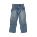 画像1: BLACK EYE PATCH (DOUBLE KNEE DAMAGED PAINTER PANTS) INDIGO (1)