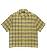 WACKO MARIA (OMBRE CHECK OPEN COLLAR SHIRT S/S TYPE-3) YELLOW