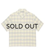 WACKO MARIA (OMBRE CHECK OPEN COLLAR SHIRT S/S TYPE-3) YELLOW
