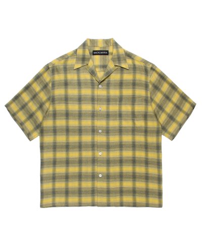 画像1: WACKO MARIA (OMBRE CHECK OPEN COLLAR SHIRT S/S TYPE-3) YELLOW