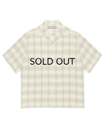 画像1: WACKO MARIA (OMBRE CHECK OPEN COLLAR SHIRT S/S TYPE-3) YELLOW