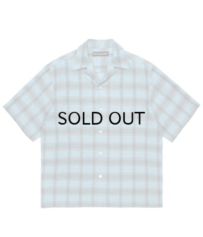 画像1: WACKO MARIA (OMBRE CHECK OPEN COLLAR SHIRT S/S TYPE-3) BLUE