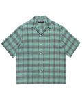 WACKO MARIA (OMBRE CHECK OPEN COLLAR SHIRT S/S TYPE-3) GREEN