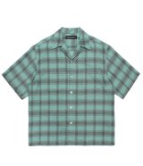 WACKO MARIA (OMBRE CHECK OPEN COLLAR SHIRT S/S TYPE-3) GREEN