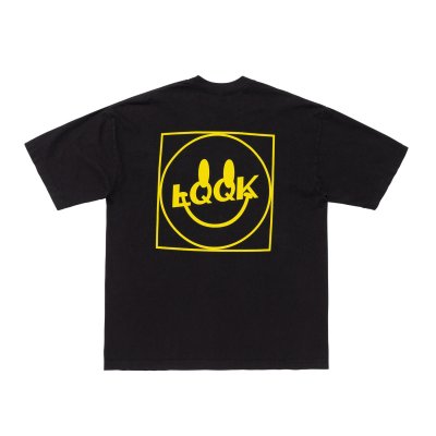 画像1: LQQK STUDIO (LQQK SMILY LOGO POCKET TEE) BLACK